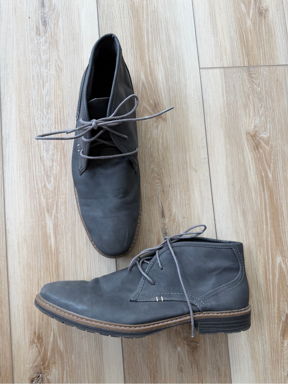 Men's Gray Booties - Casual Lace-Up Ankle Shoes